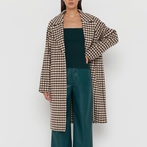 Oak + Fort Brown Checkered Women's Coat